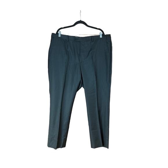 NWOT Santorelli Loro Piana Modern Fit Flat Front Dress Pants Black Men's Size 42 - Picture 4 of 6